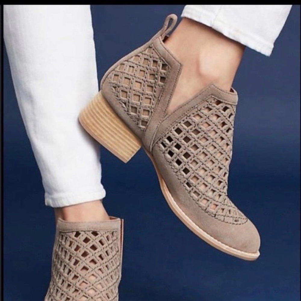 Jeffrey Campbell Taggart Leather Suede Cutout Booties 7 1/2 - Picture 1 of 11